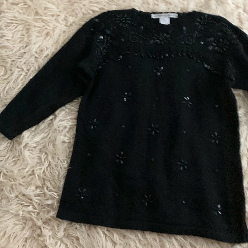 Victoria Jones | Vintage Black Knit Sweater Medium - Picture 7 of 9